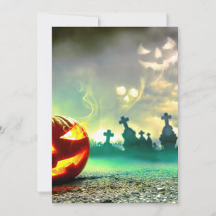 SlipperyJoe's Happy Halloween cemetery graveyard c Holiday Card