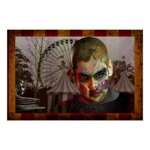 SlipperyJoe's Happy Halloween creepy doll face bal Poster