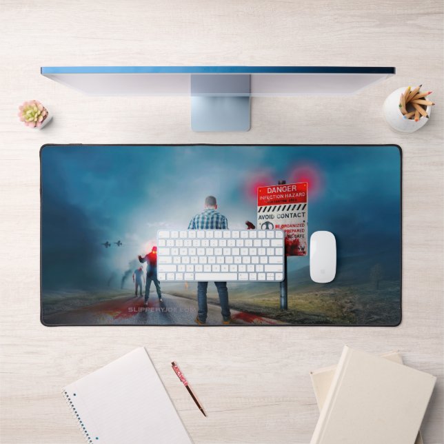 SlipperyJoe's Happy Halloween dead zombies scary b Desk Mat (Office 1)