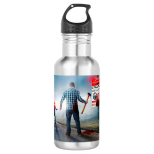 SlipperyJoe's happy Halloween glowing eyes zombies 532 Ml Water Bottle