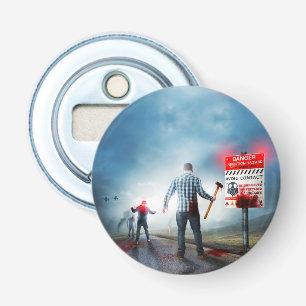 SlipperyJoe's happy Halloween glowing eyes zombies Bottle Opener