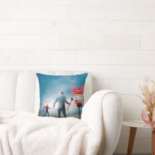 SlipperyJoe's happy Halloween glowing eyes zombies Cushion