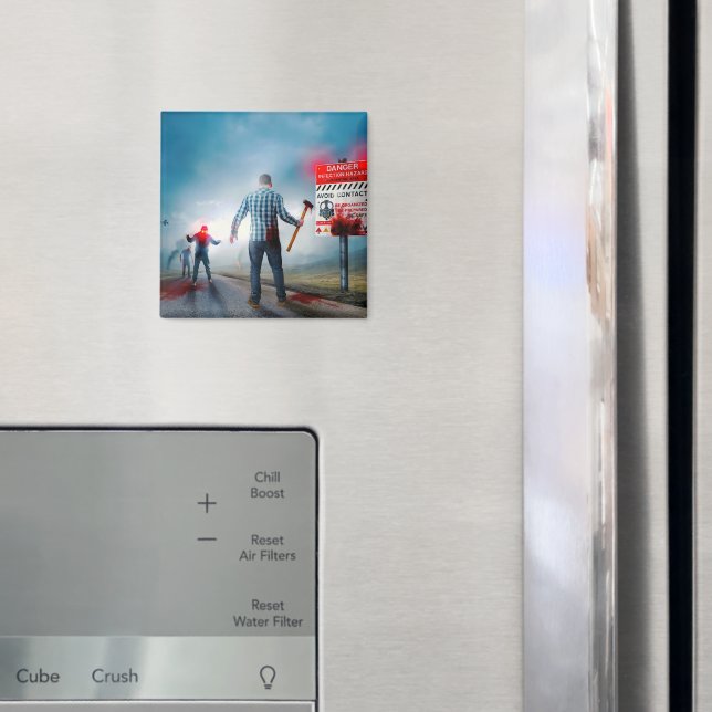 SlipperyJoe's happy Halloween glowing eyes zombies Magnet (In Situ (Fridge))