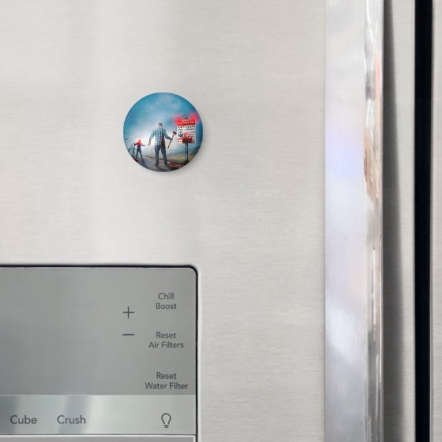 SlipperyJoe's happy Halloween glowing eyes zombies Magnet (In Situ (Fridge))