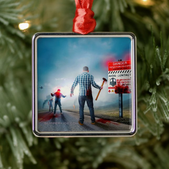 SlipperyJoe's happy Halloween glowing eyes zombies Metal Tree Decoration (Tree)