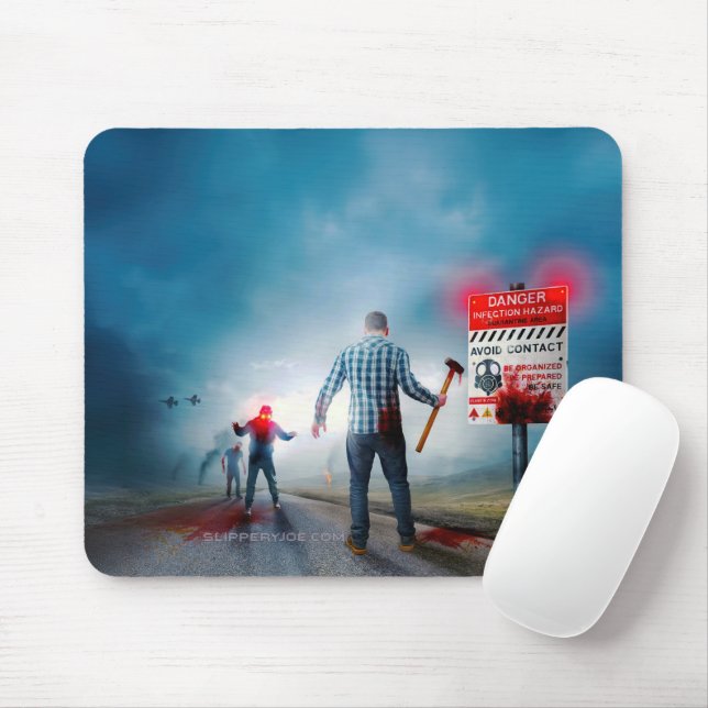 SlipperyJoe's happy Halloween glowing eyes zombies Mouse Mat (With Mouse)
