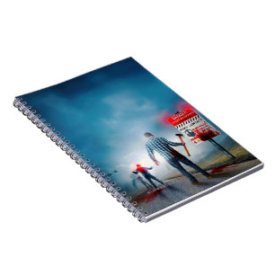 SlipperyJoe's happy Halloween glowing eyes zombies Notebook