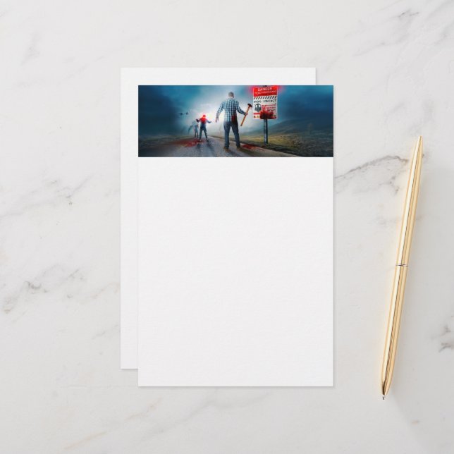 SlipperyJoe's happy Halloween glowing eyes zombies Stationery (Front/Back In Situ)