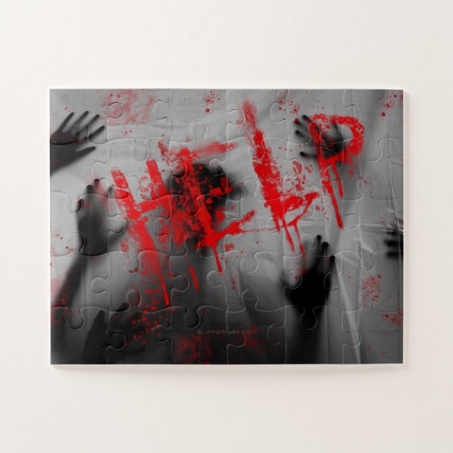 SlipperyJoe's Happy Halloween LGBTQIA sheet shadow Jigsaw Puzzle (Horizontal)