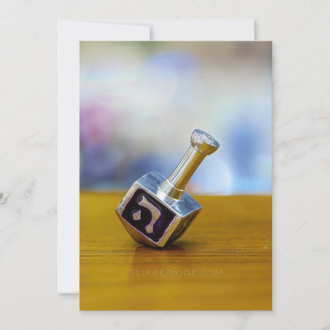 SlipperyJoe's Happy Hanukkah four-sided spinning t Holiday Card (Front)