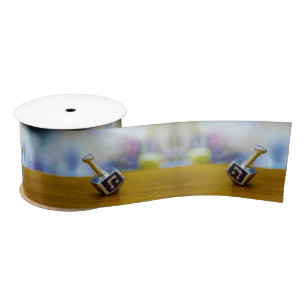 SlipperyJoe's Happy Hanukkah four-sided spinning t Satin Ribbon