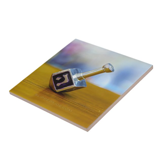 SlipperyJoe's Happy Hanukkah four-sided spinning t Tile (Side)