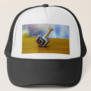 SlipperyJoe's Happy Hanukkah four-sided spinning t Trucker Hat
