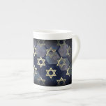 SlipperyJoe's Happy Hanukkah multiple Star of Davi Bone China Mug<br><div class="desc">SlipperyJoe's Happy Hanukkah multiple Star of David symbols artistic Celebration Jewish Hebrew Chanukah gifts decorations Judaism religion significant symbol relevant cultural religious contexts various hexagonal shapes dark blue purple hues dark abstract background layered textured appearance</div>