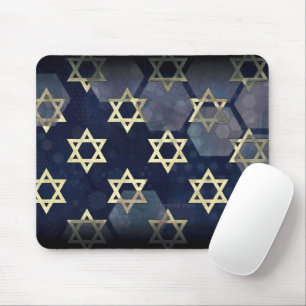 SlipperyJoe's Happy Hanukkah multiple Star of Davi Mouse Mat