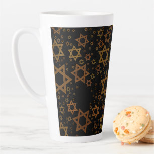 SlipperyJoe's Happy Hanukkah multiple Stars of Dav Latte Mug