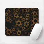 SlipperyJoe's Happy Hanukkah multiple Stars of Dav Mouse Mat<br><div class="desc">SlipperyJoe's Happy Hanukkah multiple Stars of David pattern artistic Celebration Jewish identity heritage Hebrew Chanukah gifts decorations Judaism significant symbol religion various sizes brown gold shades visually appealing intricate design</div>