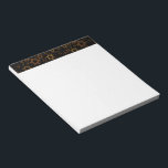 SlipperyJoe's Happy Hanukkah multiple Stars of Dav Notepad<br><div class="desc">SlipperyJoe's Happy Hanukkah multiple Stars of David pattern artistic Celebration Jewish identity heritage Hebrew Chanukah gifts decorations Judaism significant symbol religion various sizes brown gold shades visually appealing intricate design</div>