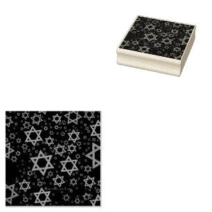 SlipperyJoe's Happy Hanukkah multiple Stars of Dav Rubber Stamp