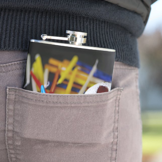 SlipperyJoe's Happy Hanukkah Star of David coin me Hip Flask (In Situ)