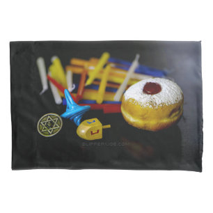 SlipperyJoe's Happy Hanukkah Star of David coin me Pillowcase