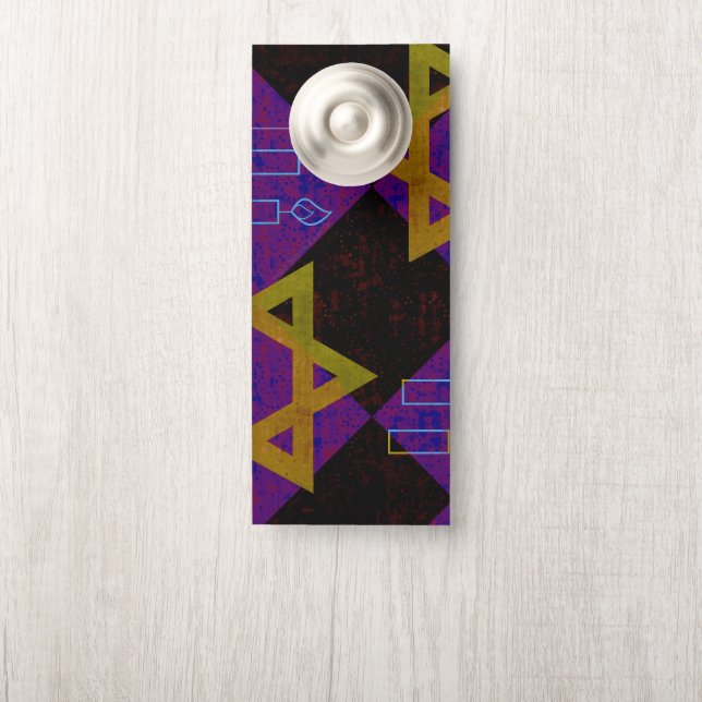 SlipperyJoe's Happy Hanukkah Star of David menorah Door Hanger (On Knob)