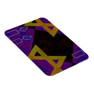 SlipperyJoe's Happy Hanukkah Star of David menorah Magnet