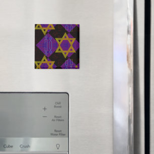 SlipperyJoe's Happy Hanukkah Star of David menorah Magnet