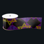 SlipperyJoe's Happy Hanukkah Star of David menorah Satin Ribbon<br><div class="desc">SlipperyJoe's Happy Hanukkah Star of David menorah Dreidel artistic Celebration Candles Jewish Hebrew Chanukah gifts decorations Judaism religion culture religious practices traditions geometric symbolic design depth contrast order symmetry</div>