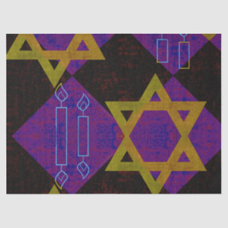 SlipperyJoe's Happy Hanukkah Star of David menorah Tissue Paper