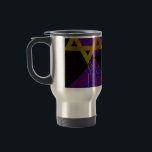 SlipperyJoe's Happy Hanukkah Star of David menorah Travel Mug<br><div class="desc">SlipperyJoe's Happy Hanukkah Star of David menorah Dreidel artistic Celebration Candles Jewish Hebrew Chanukah gifts decorations Judaism religion culture religious practices traditions geometric symbolic design depth contrast order symmetry</div>