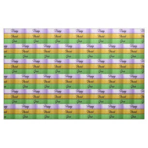 SlipperyJoe's Happy Mardi Gras purple gold green b Fabric