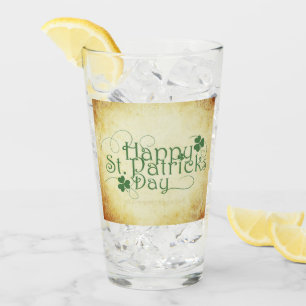 SlipperyJoe's Happy St. Patrick's Day holiday Iris Glass