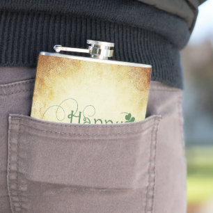 SlipperyJoe's Happy St. Patrick's Day holiday Iris Hip Flask