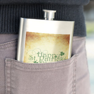SlipperyJoe's Happy St. Patrick's Day holiday Iris Hip Flask
