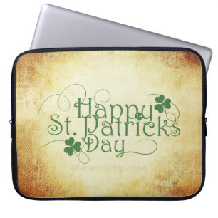 SlipperyJoe's Happy St. Patrick's Day holiday Iris Laptop Sleeve