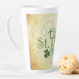 SlipperyJoe's Happy St. Patrick's Day holiday Iris Latte Mug