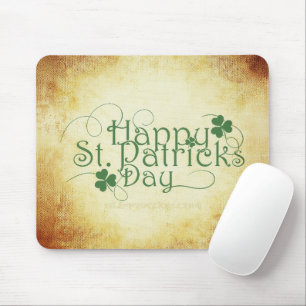 SlipperyJoe's Happy St. Patrick's Day holiday Iris Mouse Mat