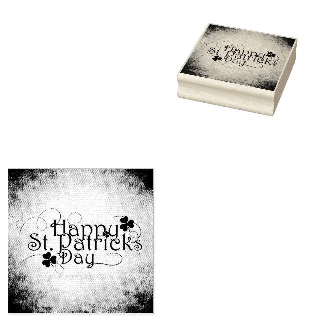 SlipperyJoe's Happy St. Patrick's Day holiday Iris Rubber Stamp (Stamped)