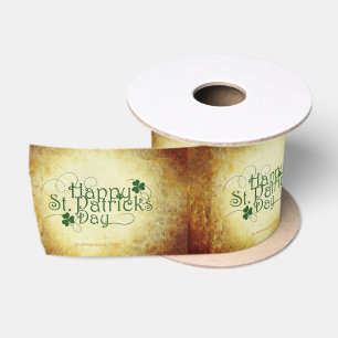 SlipperyJoe's Happy St. Patrick's Day holiday Iris Satin Ribbon