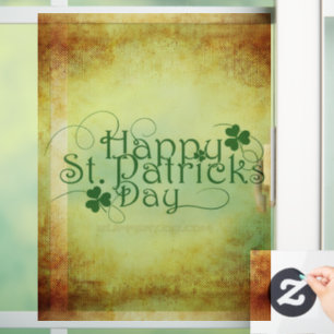 SlipperyJoe's Happy St. Patrick's Day holiday Iris Window Cling