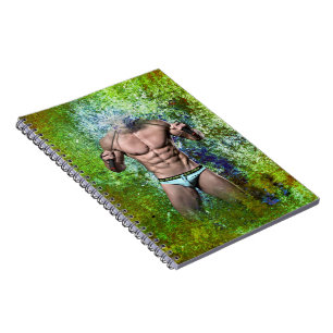 SlipperyJoe's highly muscular adult man shirtless  Notebook