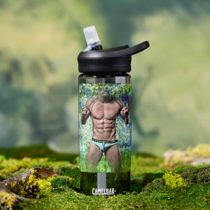 SlipperyJoe's highly muscular adult man shirtless  Water Bottle