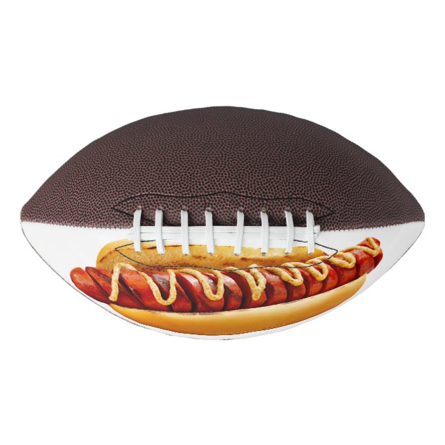 SlipperyJoe's hot dog nestled soft bun vibrant yel American Football (Front)