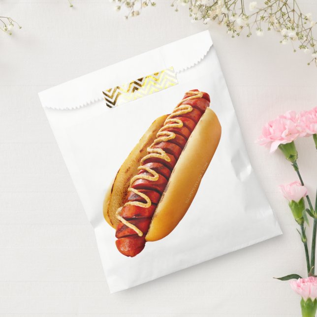 SlipperyJoe's hot dog nestled soft bun vibrant yel Favour Bags (Sealed)