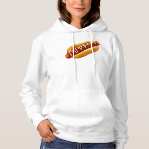 SlipperyJoe's hot dog nestled soft bun vibrant yel Hoodie