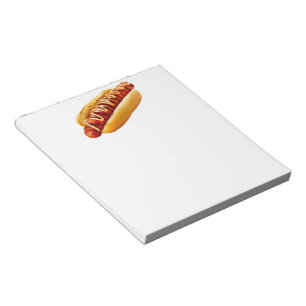 SlipperyJoe's hot dog nestled soft bun vibrant yel Notepad