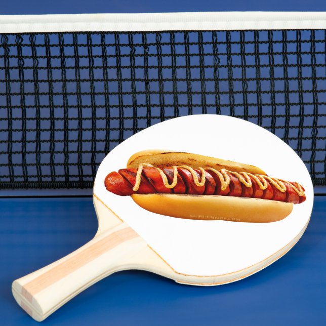 SlipperyJoe's hot dog nestled soft bun vibrant yel Ping Pong Paddle (Insitu)