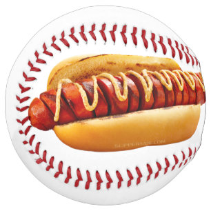 SlipperyJoe's hot dog nestled soft bun vibrant yel Softball