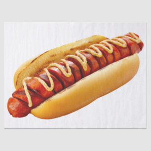 SlipperyJoe's hot dog nestled soft bun vibrant yel Tissue Paper